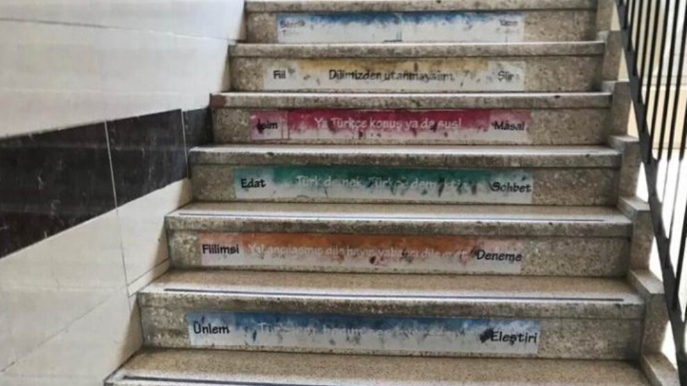 Racist remarks written on school stairs in mainly Kurdish neighbourhood in Adana